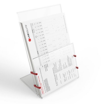 The display stand with the English forms on the compatibility of PCR strips