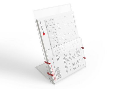 The display stand with the English forms on the compatibility of PCR strips