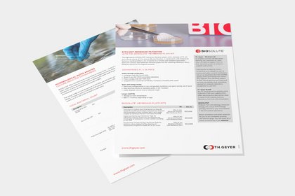 Technical product sheets for BIOSOLUTE water analysis and membrane filtration laboratory solutions