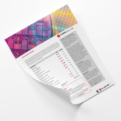 Flyer zu CHEMSOLUTE Electronic Grade Chemikalie – hochreine Lösung für Mikroelektronik und Halbleitertechnik