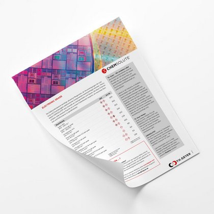 Flyer zu CHEMSOLUTE Electronic Grade Chemikalie – hochreine Lösung für Mikroelektronik und Halbleitertechnik