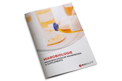 Broschüre zu Biosolute Nährmedien – feste und flüssige Medien für Mikrobiologie, Labor und Lebensmittelanalytik