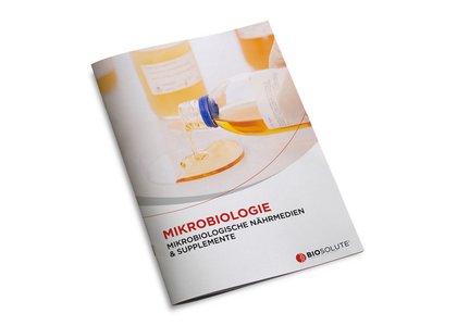 Broschüre zu Biosolute Nährmedien – feste und flüssige Medien für Mikrobiologie, Labor und Lebensmittelanalytik