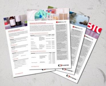 Th. Geyer BIOSOLUTE Anwendungsflyer - für Milchverarbeitung, Histologie, Wasseranalytik und Membranfiltration