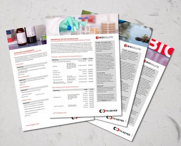 Th. Geyer BIOSOLUTE Anwendungsflyer - für Milchverarbeitung, Histologie, Wasseranalytik und Membranfiltration
