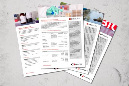Th. Geyer BIOSOLUTE Anwendungsflyer - für Milchverarbeitung, Histologie, Wasseranalytik und Membranfiltration