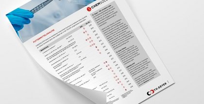 Der Flyer zur CHEMSOLUTE Futtermittelanalytik – Reagenzien für Labor und Qualitätskontrolle in der Futtermittelindustrie