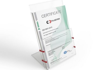 DEKRA ISO 9001:2015 certification document for Th. Geyer quality management system