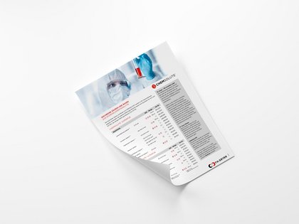 Flyer mit den Informationen über hochreine Säuren und Basen