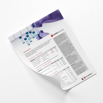 Flyer zu CHEMSOLUTE® & Labsolute® PFAS-Lösungen – Chemikalien für die Analyse von Per- und Polyfluoralkylsubstanzen im Labor
