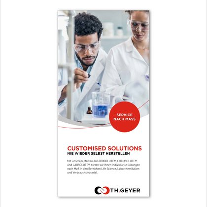 Cover der deutschen Broschüre mit allen Informationen zu dem Service von Th. Geyer Customised Solutions