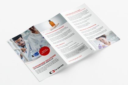 Cover der deutschen Broschüre mit allen Informationen zu dem Service von Th. Geyer Customised Solutions