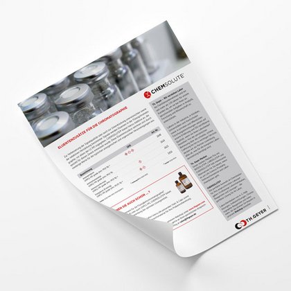 Flyer zu Th. Geyer Eluentenzusätzen – hochwertige Chemikalien für Chromatografie und analytische Anwendungen im Labor
