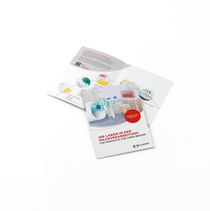 Flyer mit Produkten zu Anwendungen in Milchverarbeitung