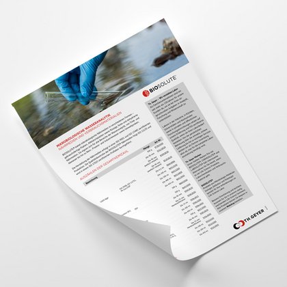 Th. Geyer Biosolute Anwendungsflyer – Lösungen für mikrobiologische Wasseranalytik in Labor und Forschung