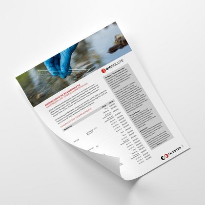 Th. Geyer Biosolute Anwendungsflyer – Lösungen für mikrobiologische Wasseranalytik in Labor und Forschung